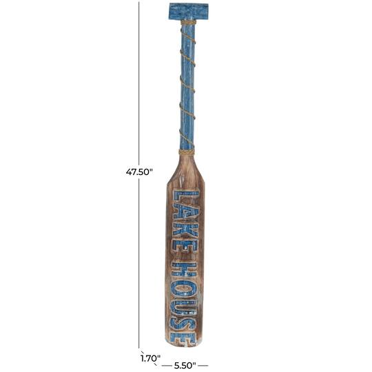 48" Blue Wood Paddle Home Wall Décor